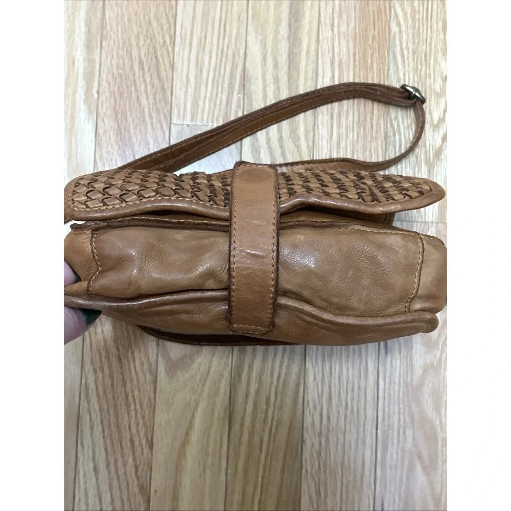Woman's Woven Butter‎ Soft Brown Leather Crossbody Bag